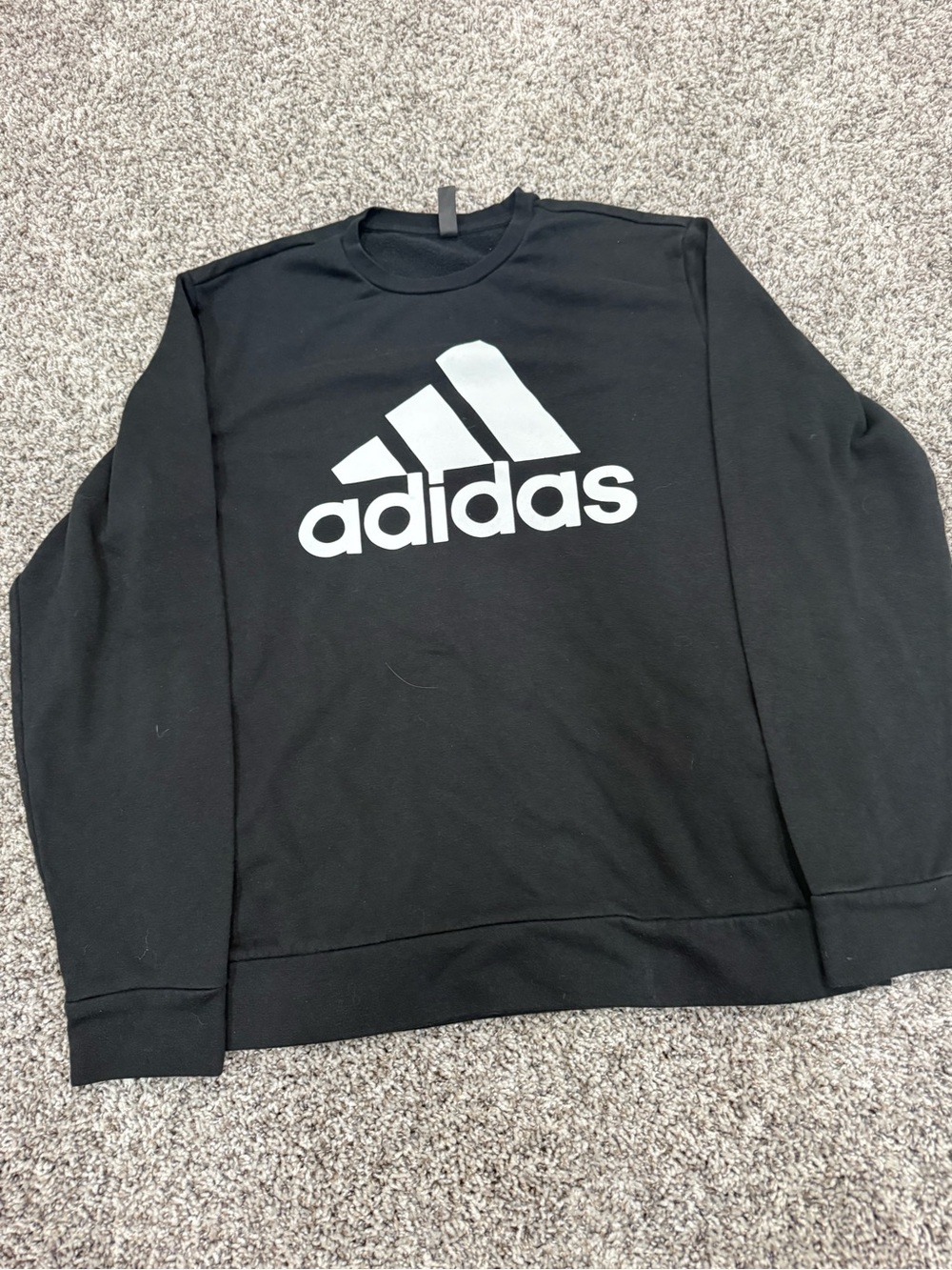 adidas Black Crewneck Sweatshirt with White Logo